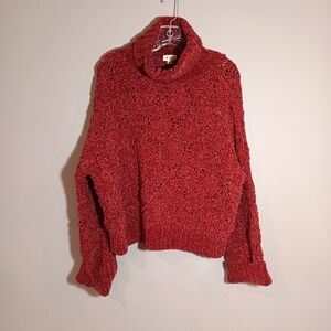 POL Warm Me Up Sweater in Cranberry Size M